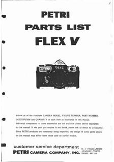 Petri Petriflex V manual. Camera Instructions.